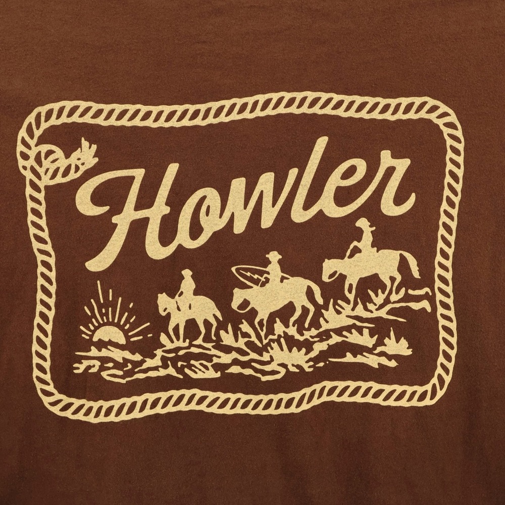 NEW Howler Bros Graphic Western T-Shirt Brown Long Sleeve Mens XXL